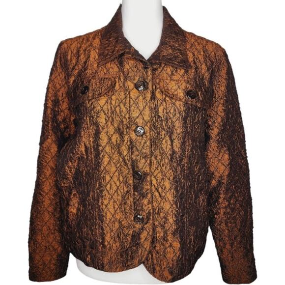 Coldwater Creek Bronze Copper Jacket Size Large Petite - Picture 1 of 7